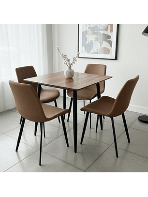 Mesa Cuadrada Minimalista Café 75cm