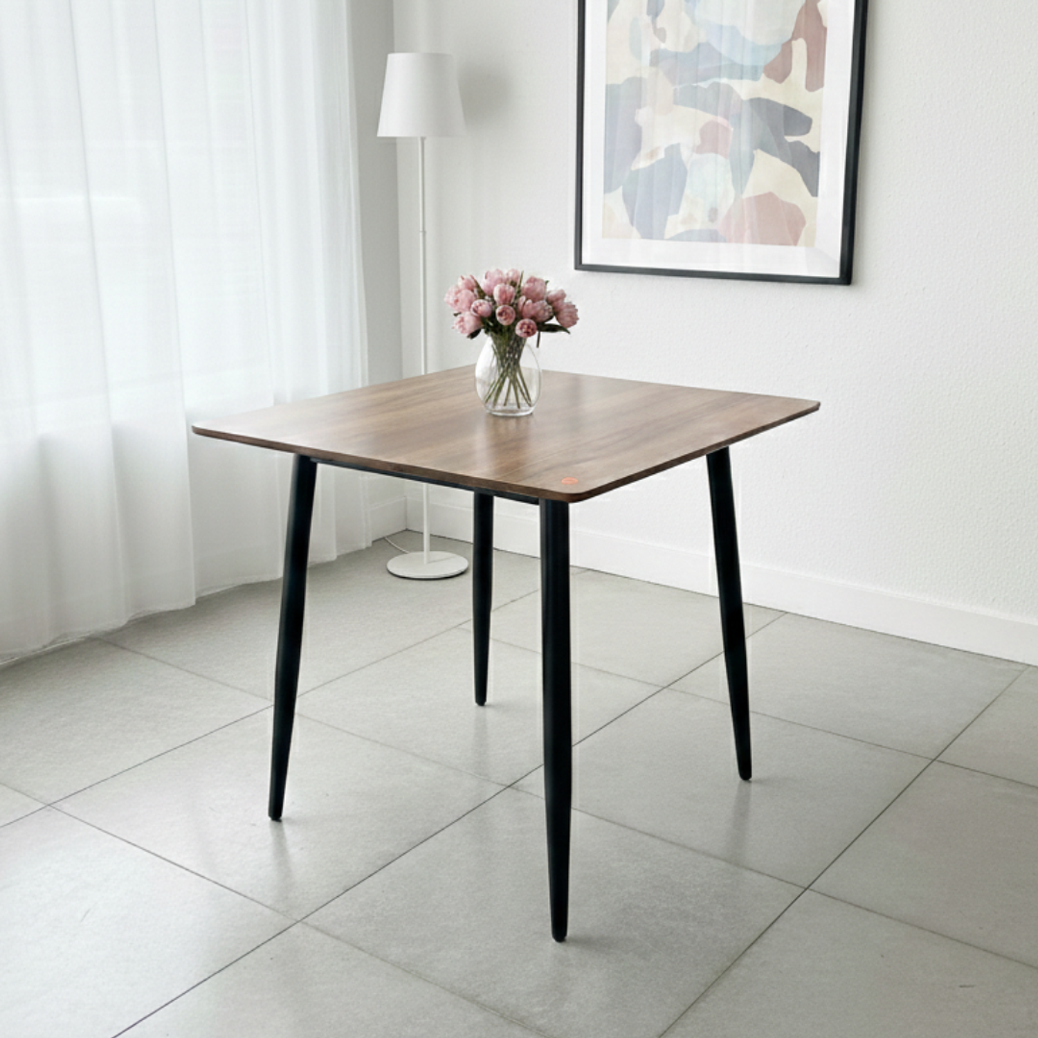 Mesa Cuadrada Minimalista Café 75cm 3