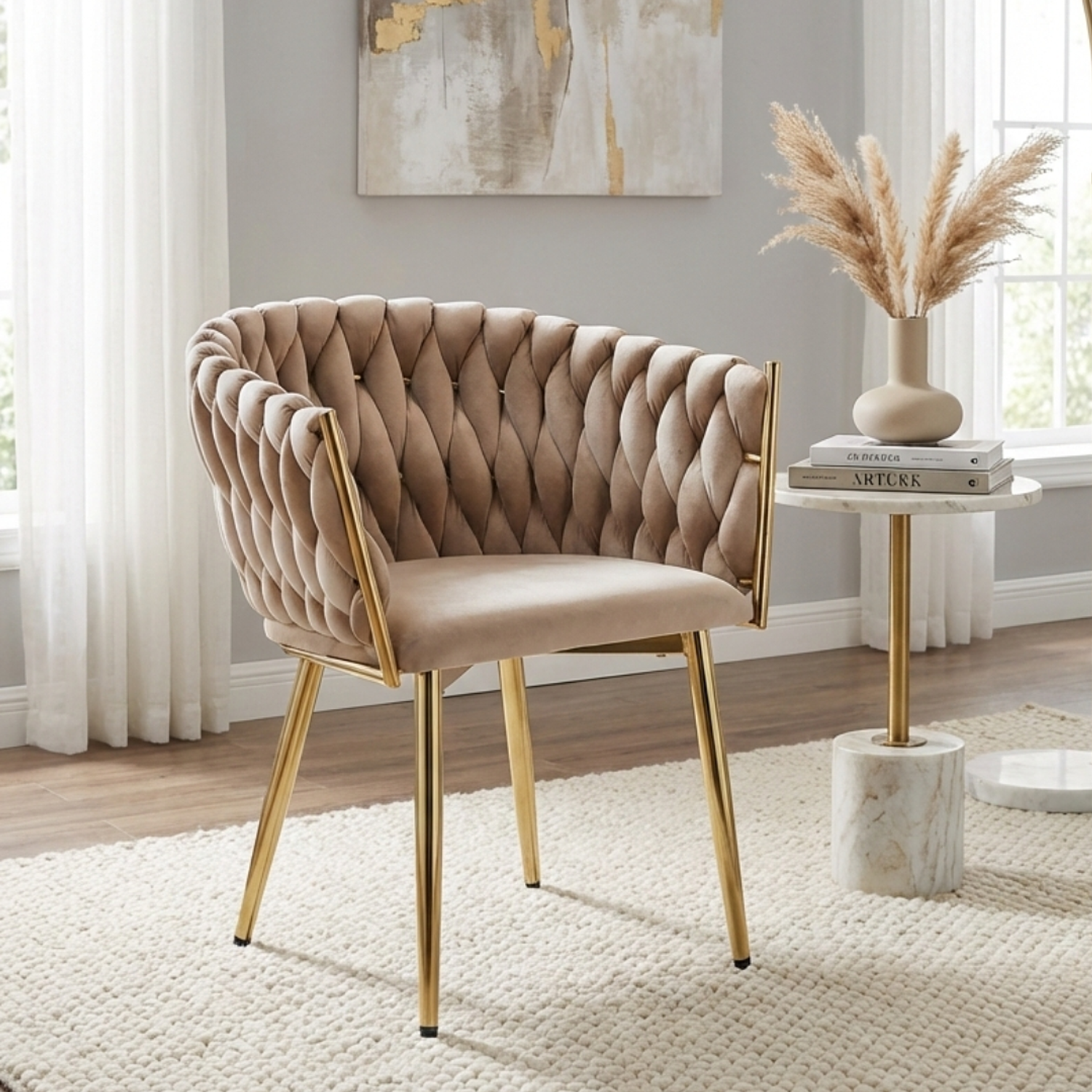 Poltrona Queen Curvo Trenza Beige 1