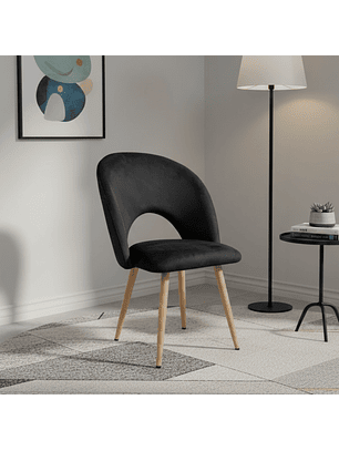 Silla Viena Felpa Negro