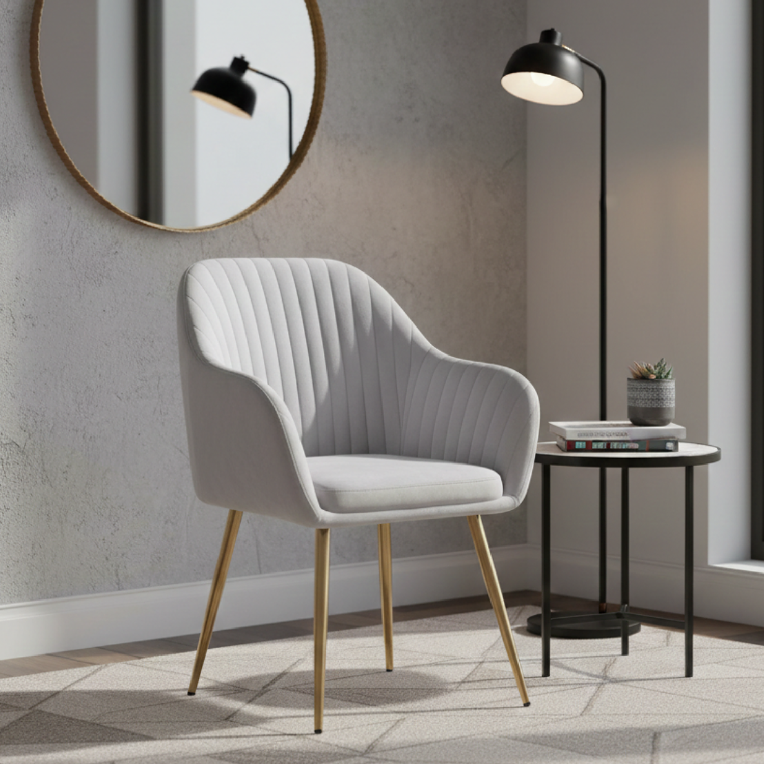 Sitial Nevada de Felpa con Patas Doradas 1