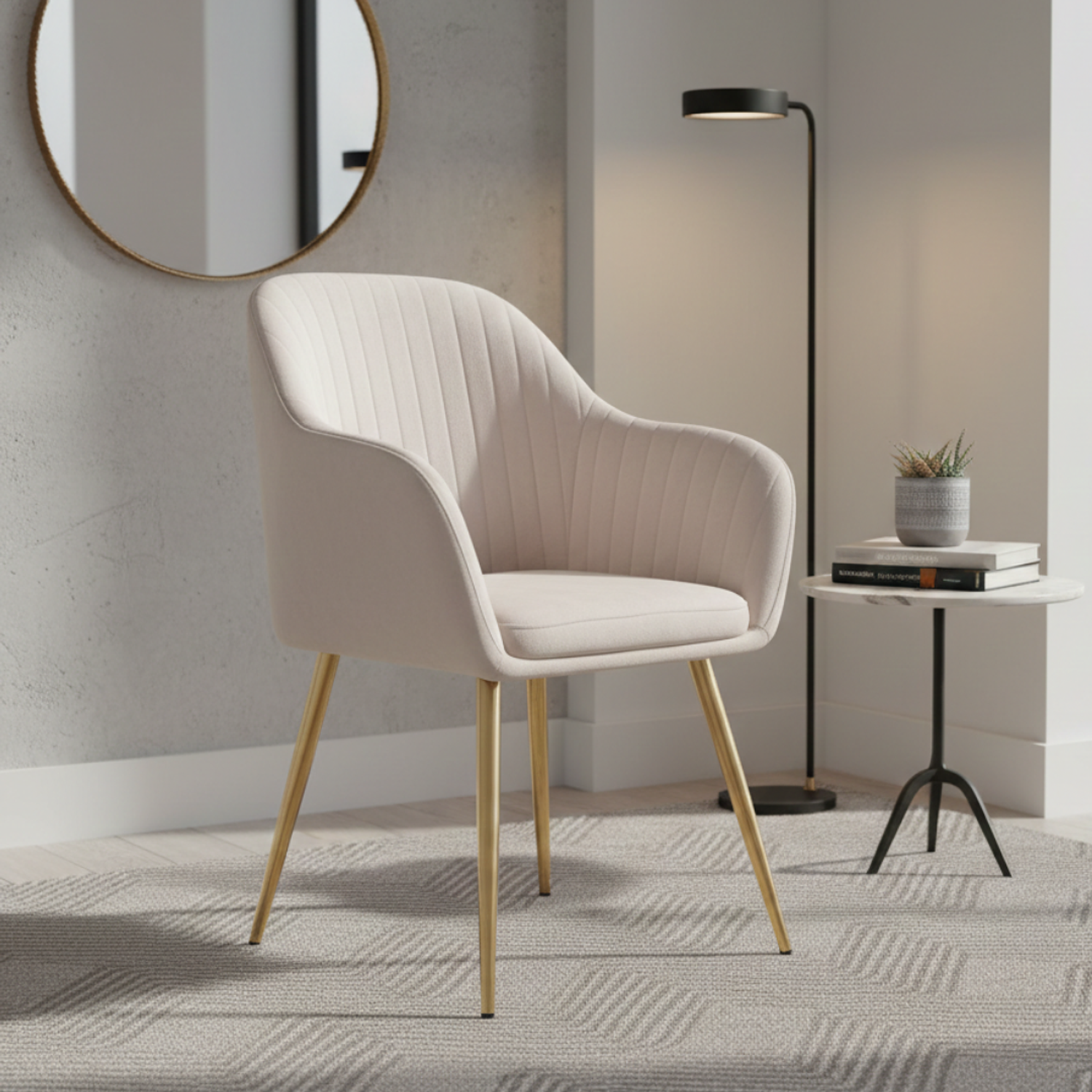 Sitial Nevada de Felpa con Patas Doradas 4