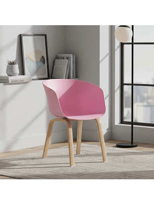 Silla Aurora Nórdica Moderna | Set de 4 Sillas con Patas Color Madera