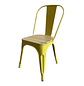 Silla Tolix Amarilla con Asiento de Madera - Miniatura 2