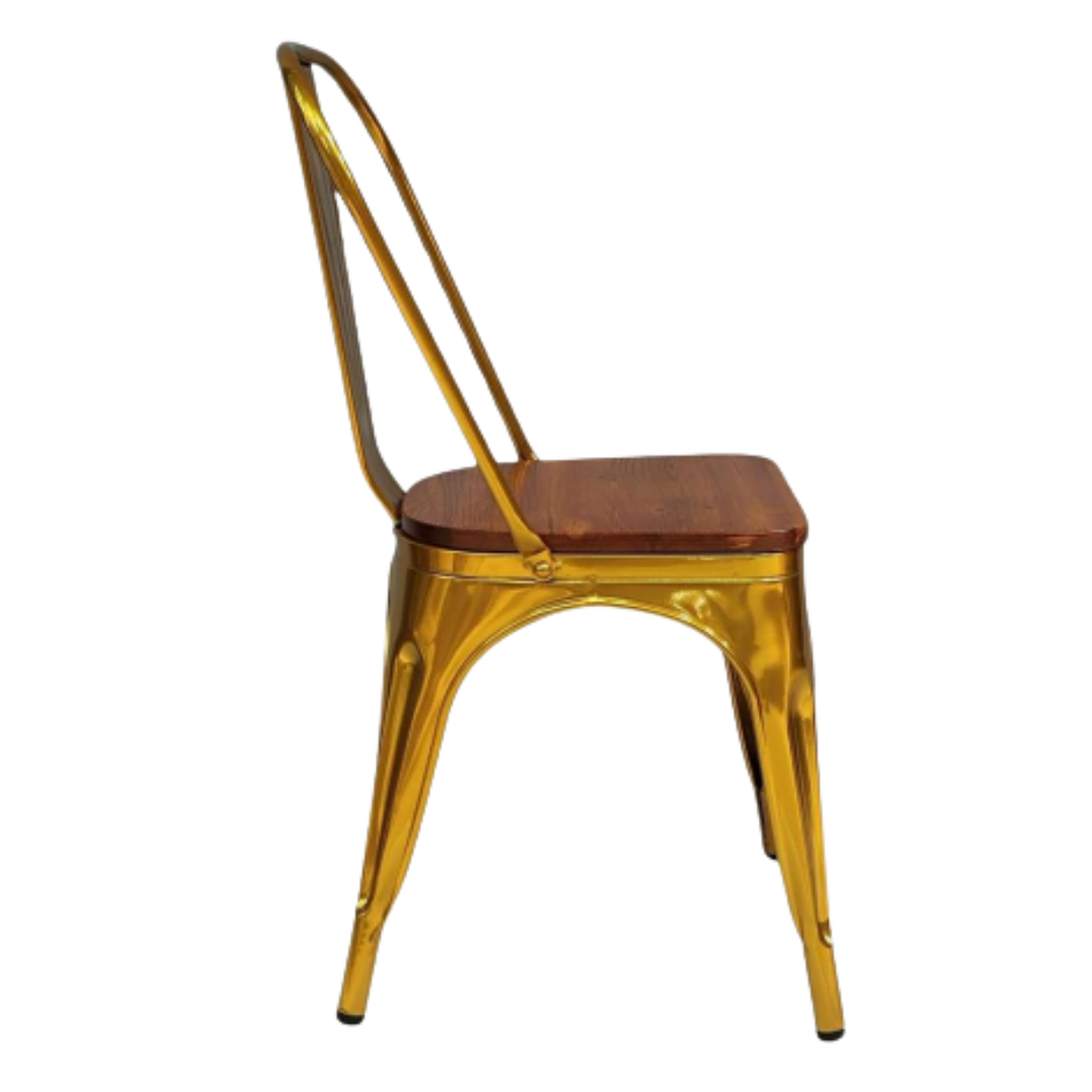 Silla Tolix Gold con Asiento Madera 4
