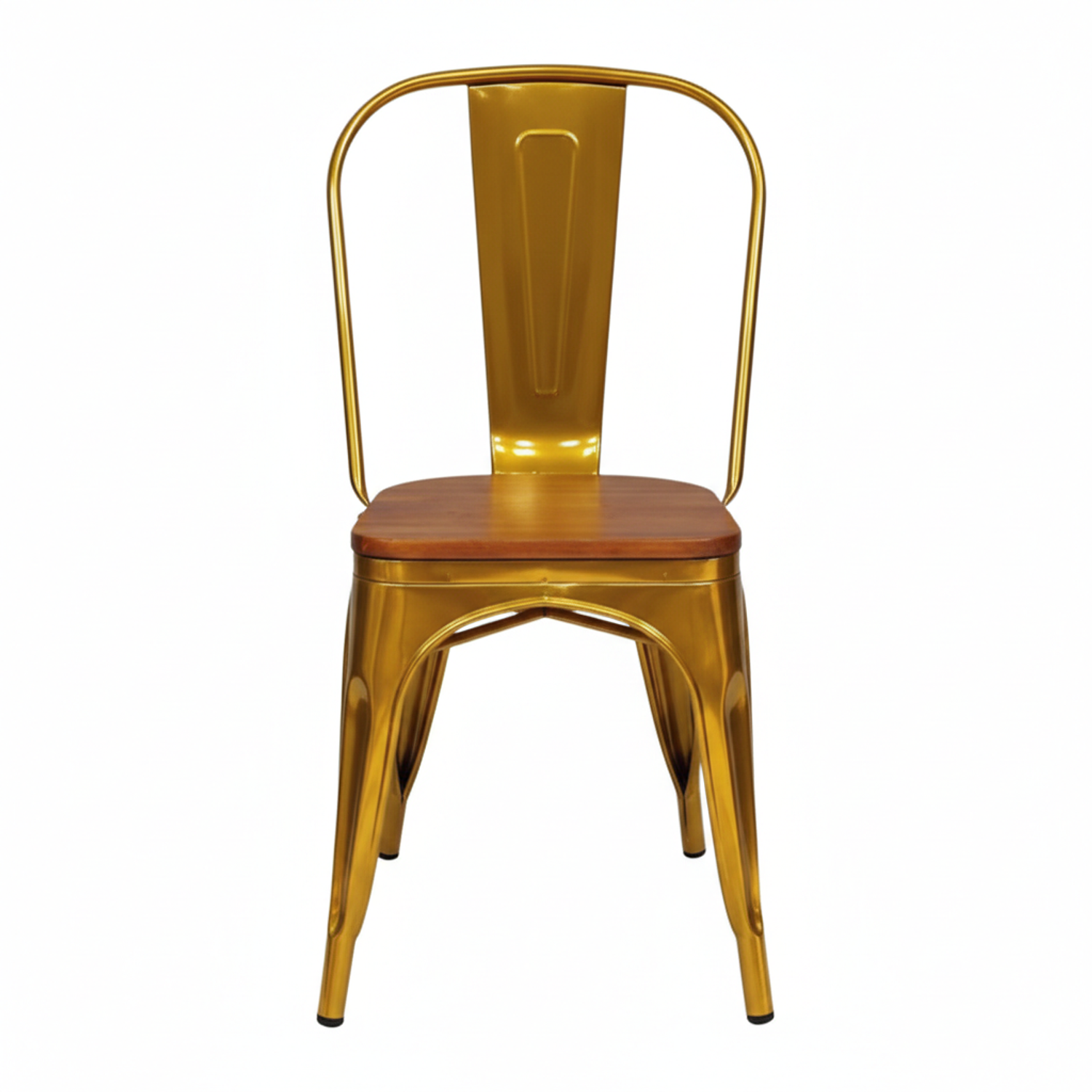 Silla Tolix Gold con Asiento Madera 2