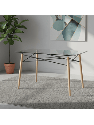 Mesa Vidrio Eiffel Rectangular 140x80cm