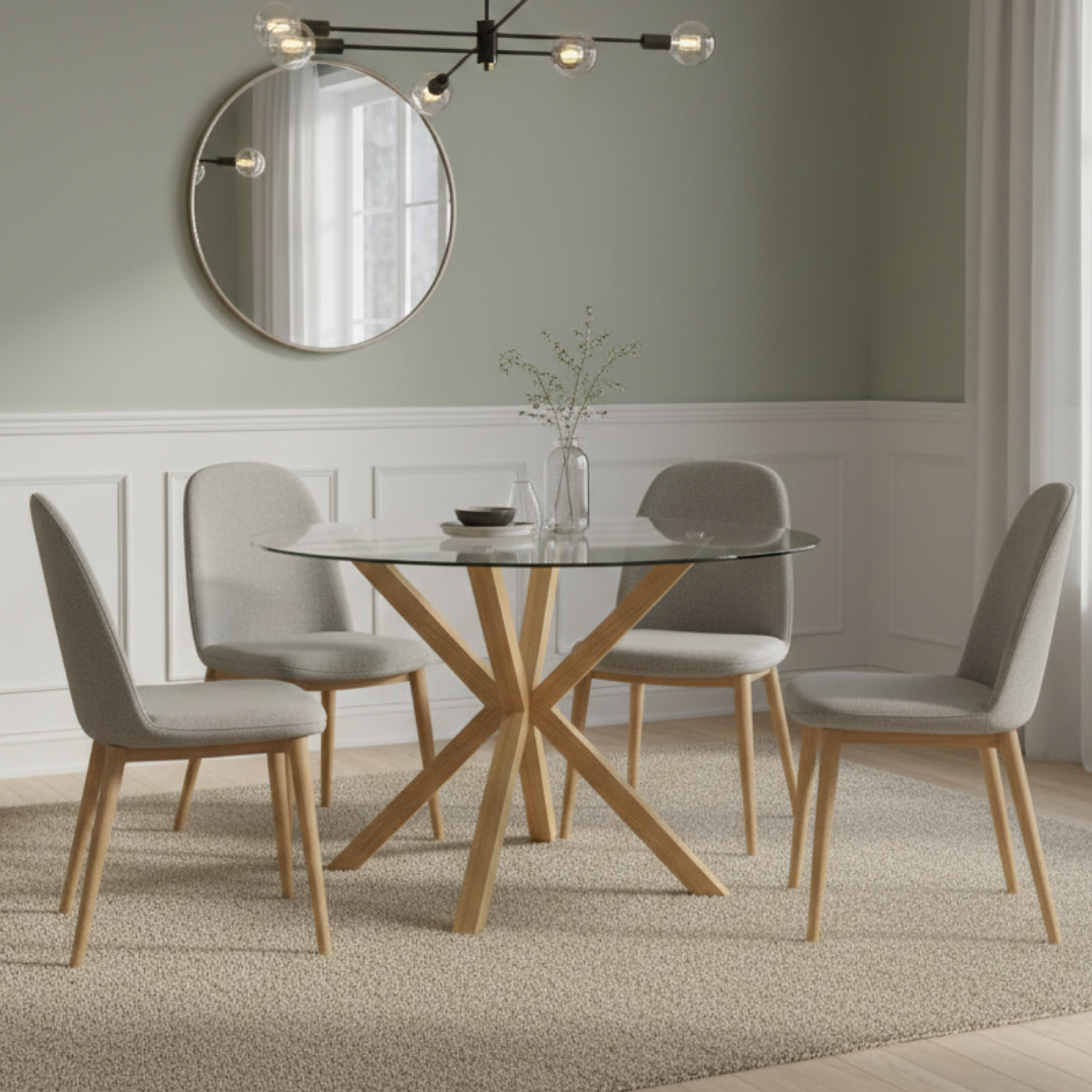 Mesa Madrid Redonda Gold 100cm Vidrio 3