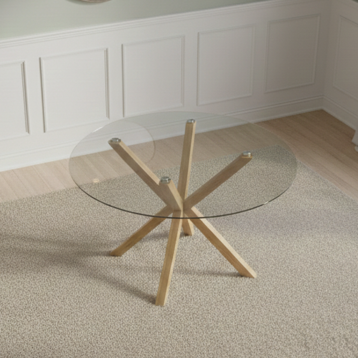 Mesa Madrid Redonda Gold 100cm Vidrio 2