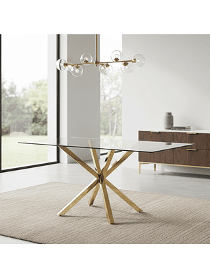 Mesa Madrid Gold Rectangular 130 cm