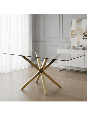 Mesa Madrid Gold Rectangular 140 cm