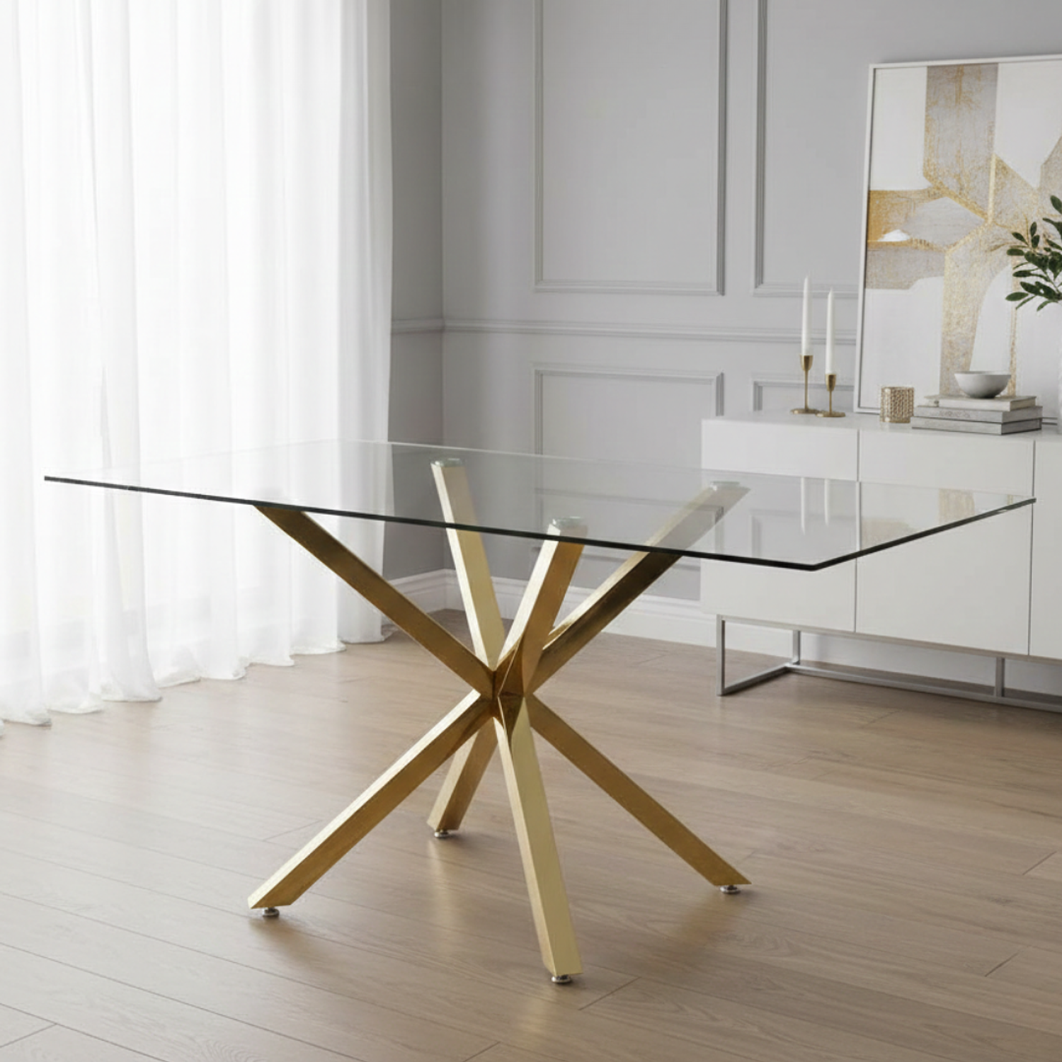 Mesa Madrid Gold Rectangular 140 cm 1