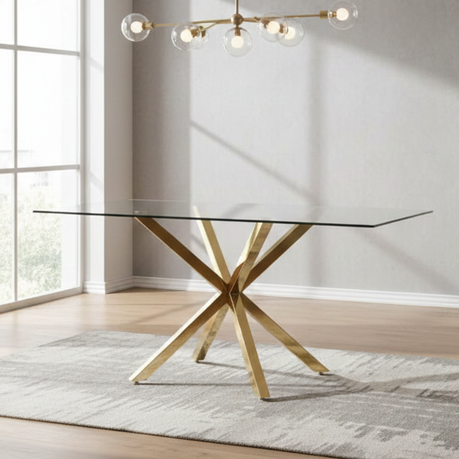 Mesa Madrid Gold Rectangular 140 cm 2