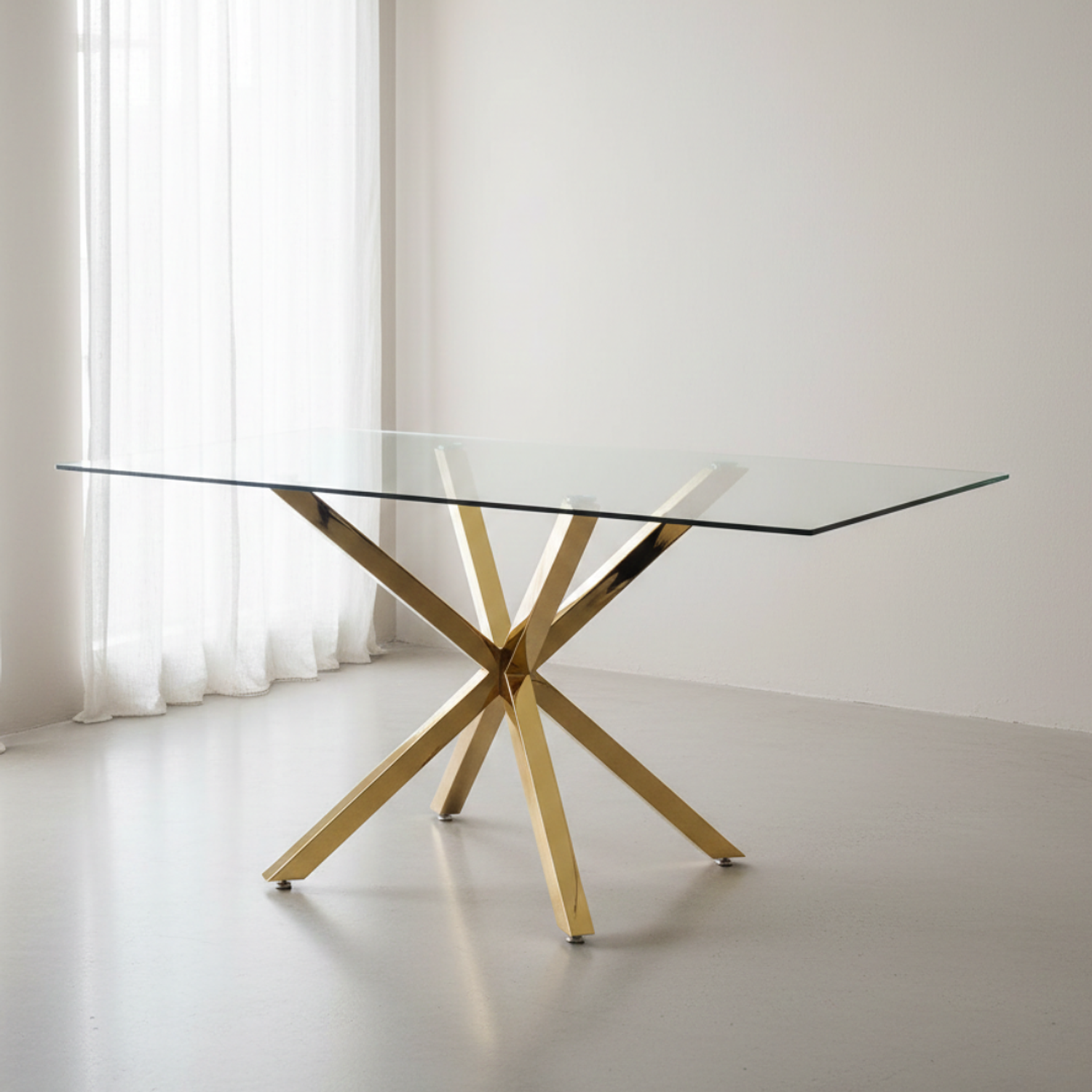 Mesa Madrid Gold Rectangular 140x90cm 1