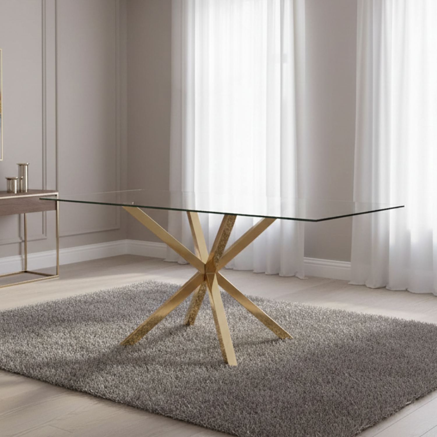 Mesa Madrid Gold Rectangular 140x90cm 2