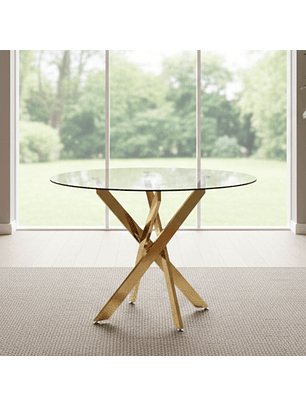 Mesa de Centro Dubái Gold Vidrio 60cm