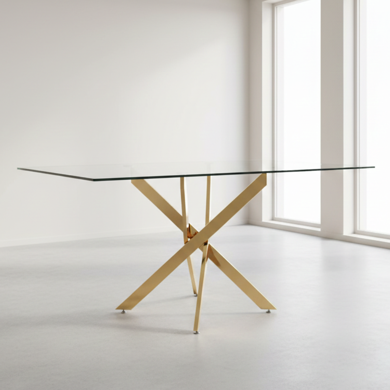 Mesa Dubai Gold Rectangular de Vidrio 120 cm 2