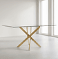 Mesa Dubai Gold Rectangular de Vidrio 120 cm - Miniatura 2