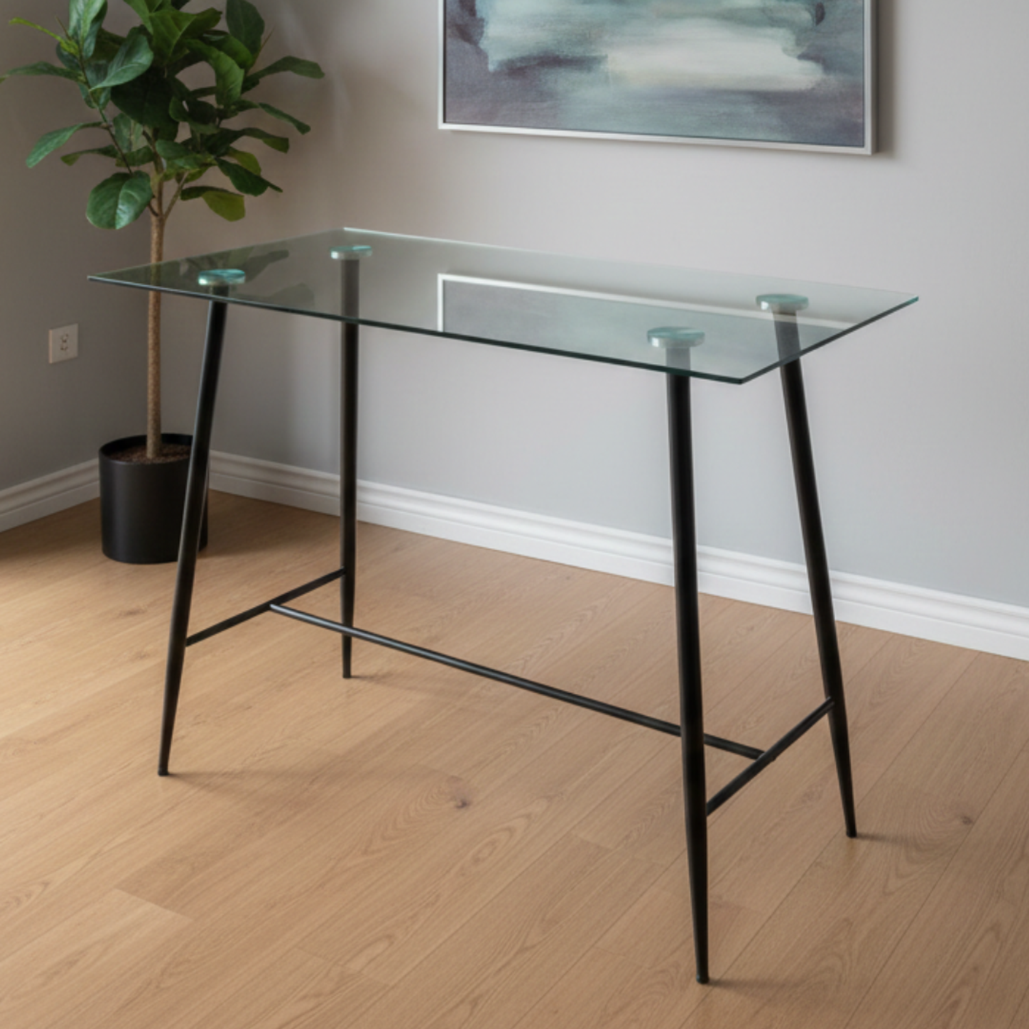 Mesa de Bar Lyon Rectangular de Vidrio  1