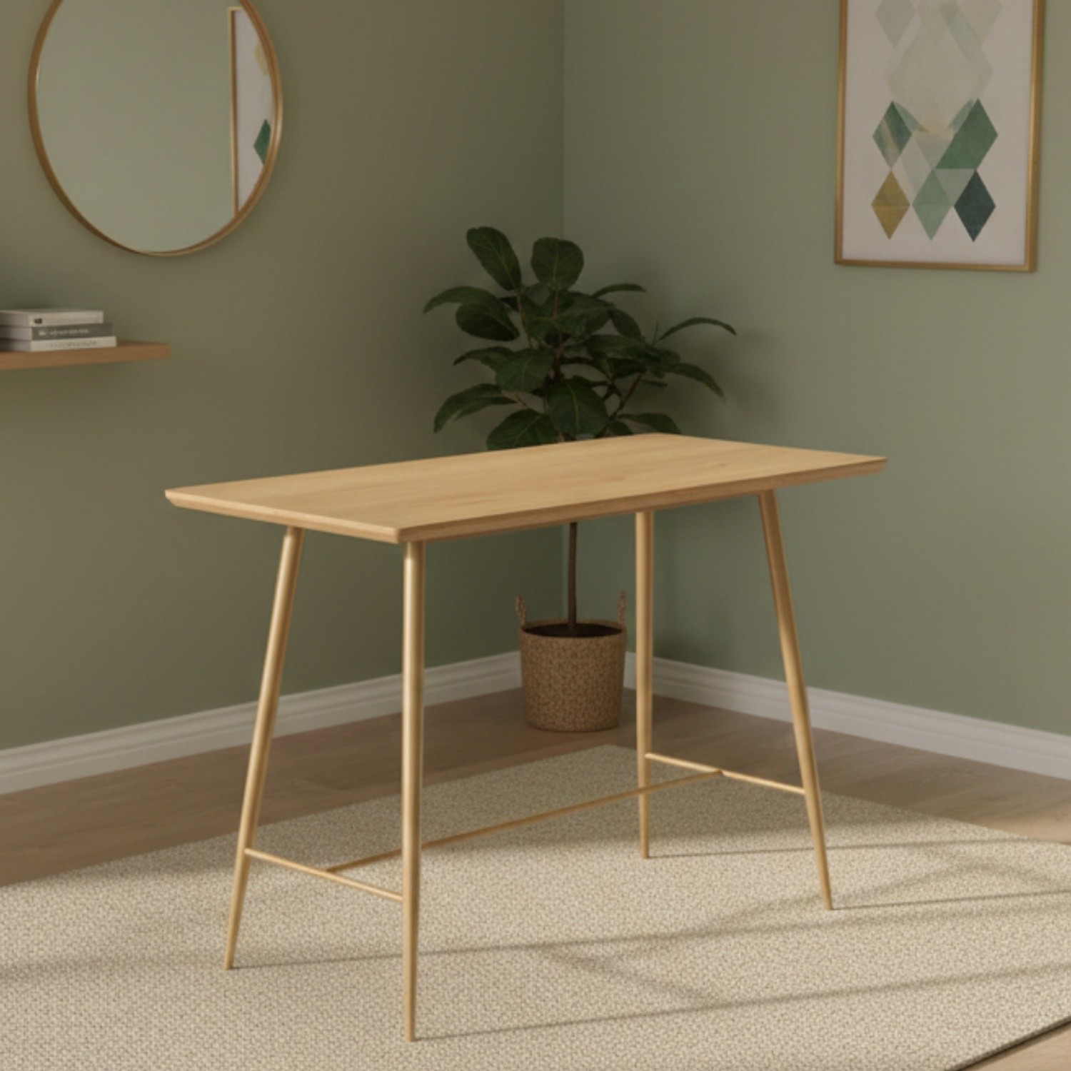 Mesa de Bar Rectangular de Madera 5