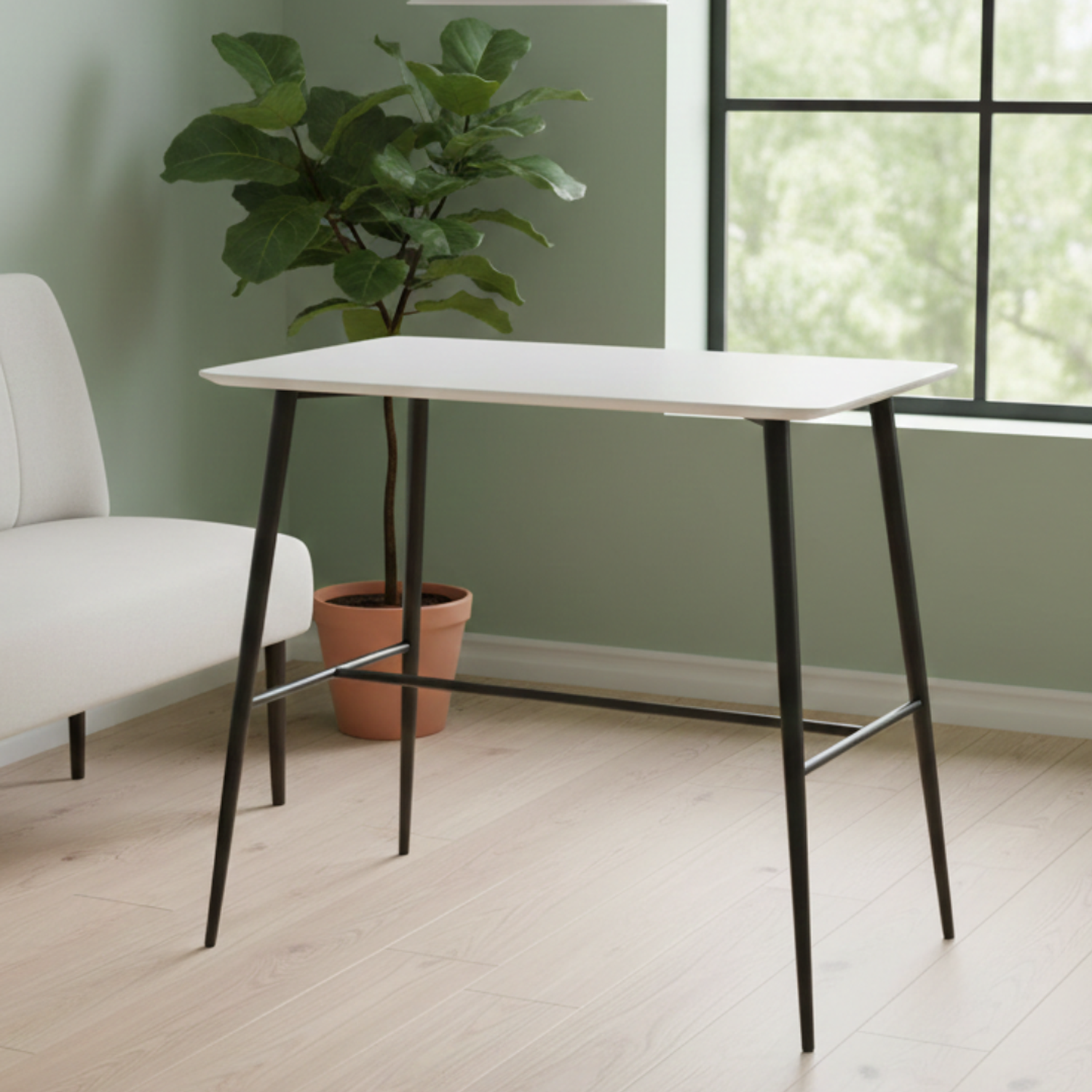 Mesa Bar Rectangular Cubierta Blanca 4