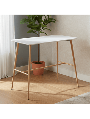 Mesa Bar Rectangular Cubierta Blanca