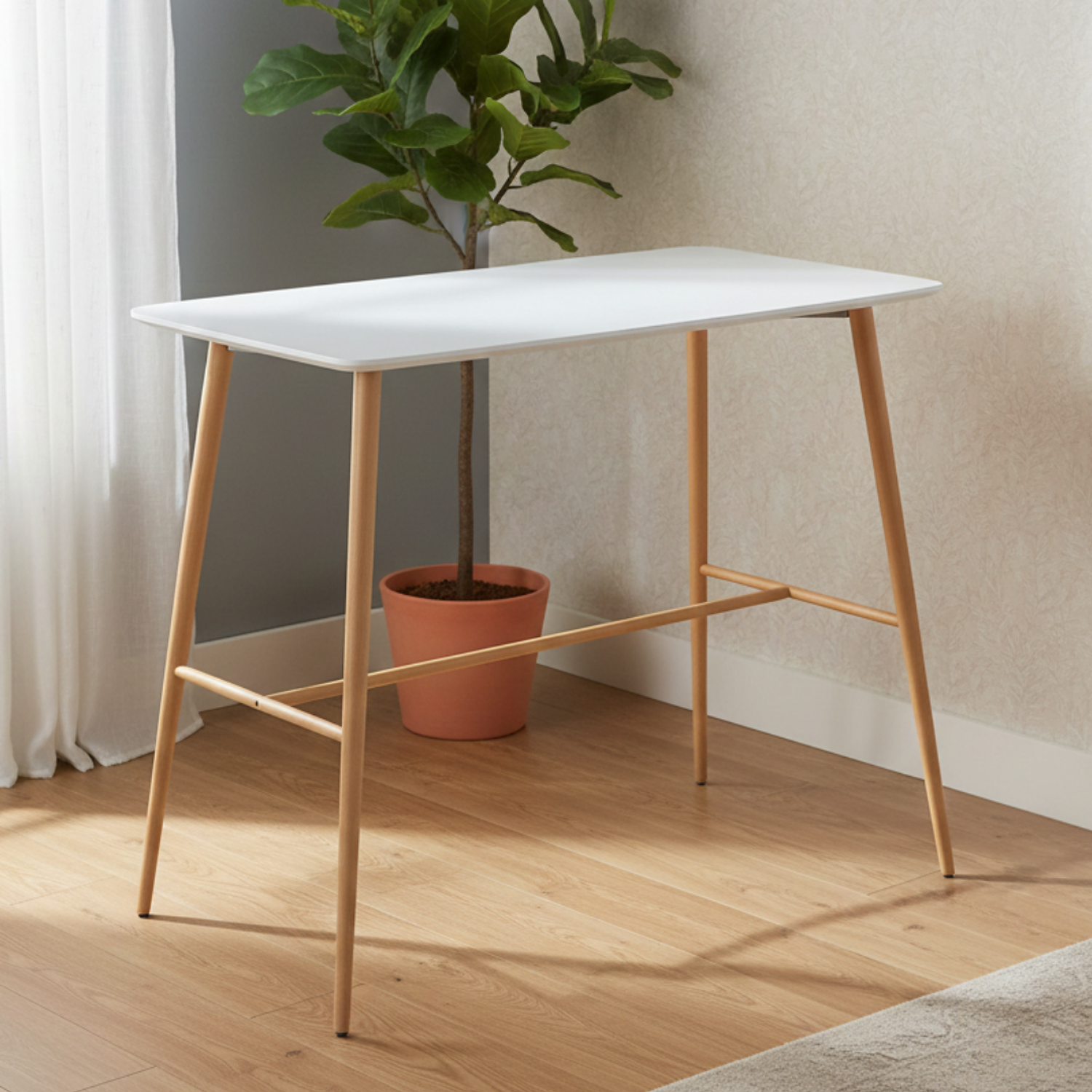 Mesa Bar Rectangular Cubierta Blanca 1