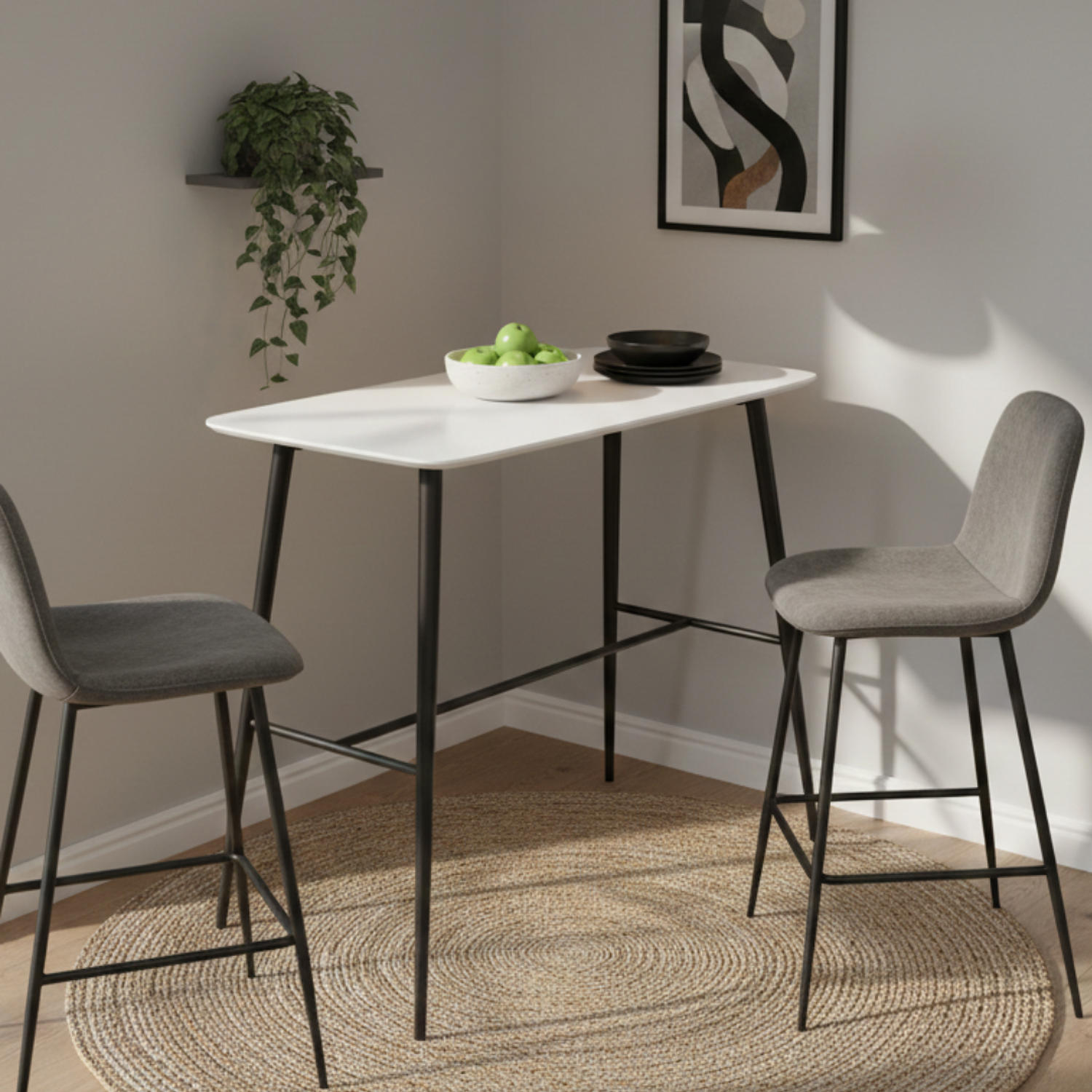 Mesa Bar Rectangular Cubierta Blanca 5