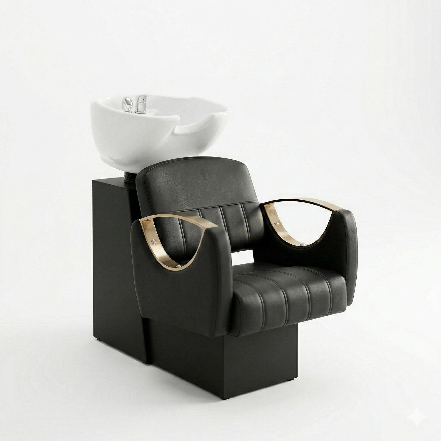 Lavapelo Profesional para Peluquería con Taza de Cerámica Blanca y Detalles Dorados – Ébano Dorado Pro | DHANI Store 2