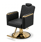 Silla de Peluquería Profesional Reclinable Negra con Base Hidráulica Dorada | Legado Dorado – DHANI Store - Miniatura 2