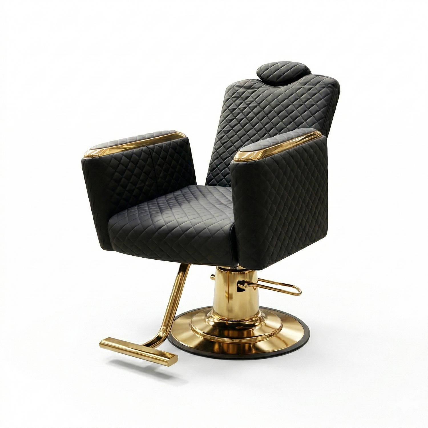 Silla de Peluquería Profesional Reclinable Negra con Base Hidráulica Dorada | Legado Dorado – DHANI Store 3