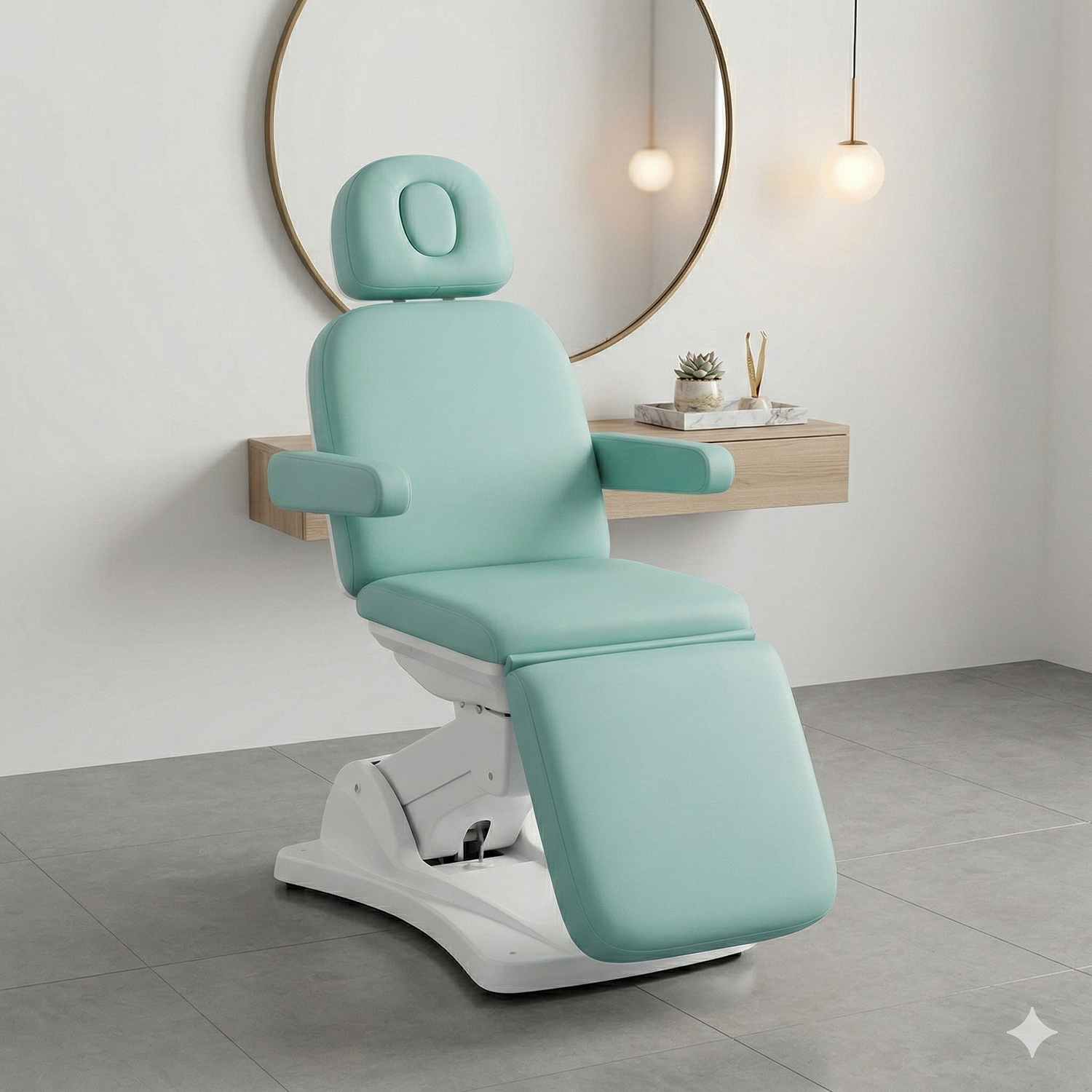 Sillón Cosmetologico y Camilla Eléctrica para Estética  Ajustable Verde Menta Profesional 1