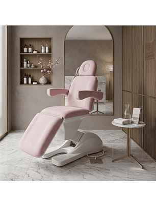 Sillón Cosmetologico y Camilla Eléctrica para Estética  Ajustable Palo Rosa Profesional