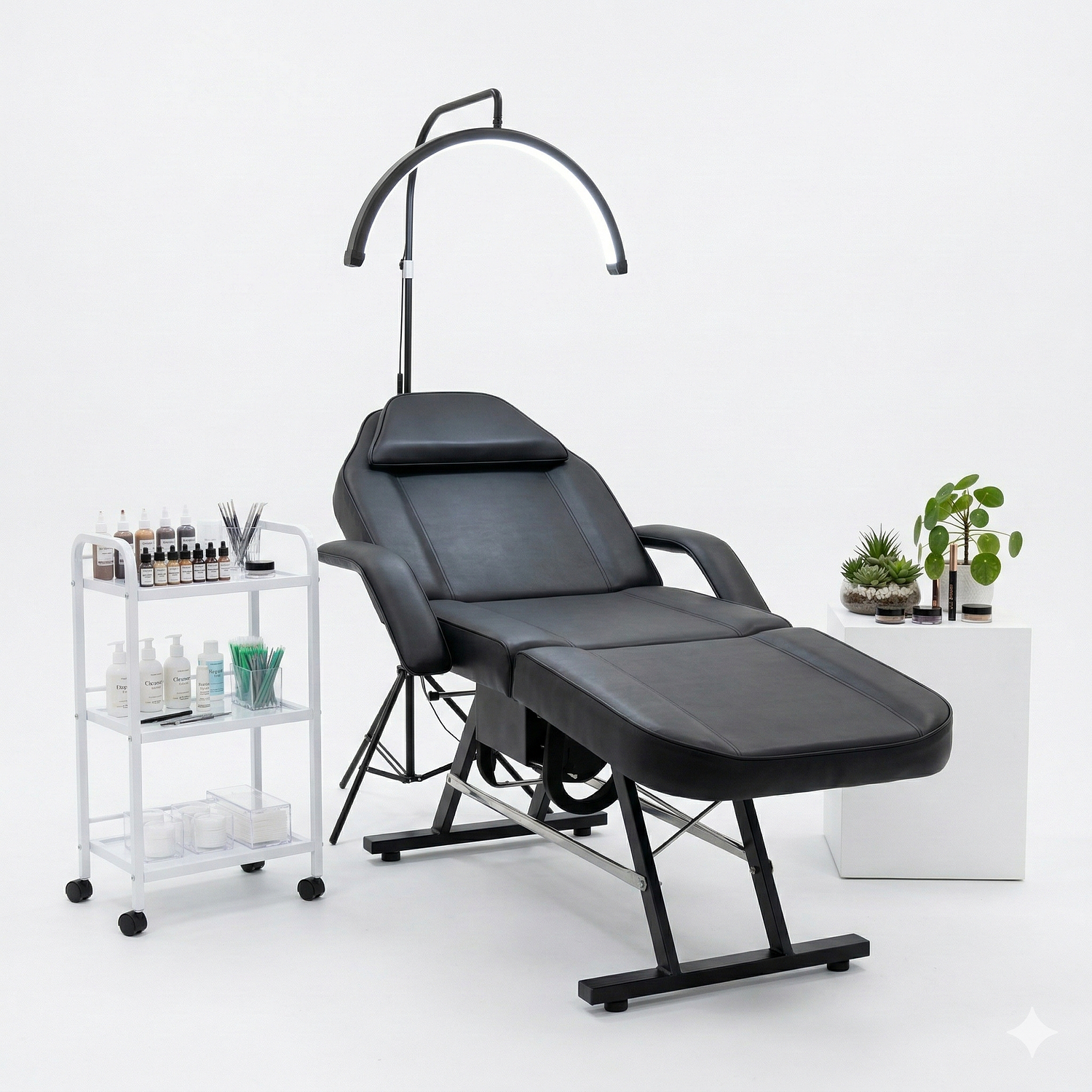 Camilla Estética Profesional Reclinable Negra para Pestañas, Cejas y Cosmetología | Oníx Negra | Dhani 6