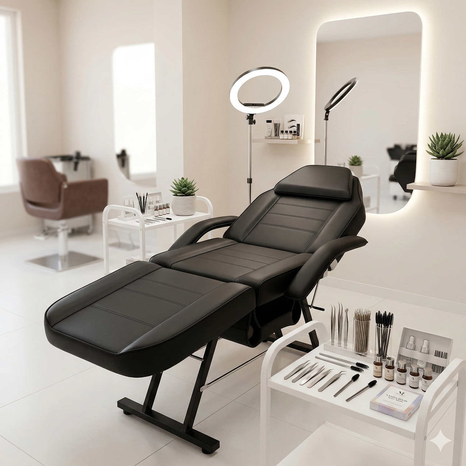 Camilla Estética Profesional Reclinable Negra para Pestañas, Cejas y Cosmetología | Oníx Negra | Dhani 3