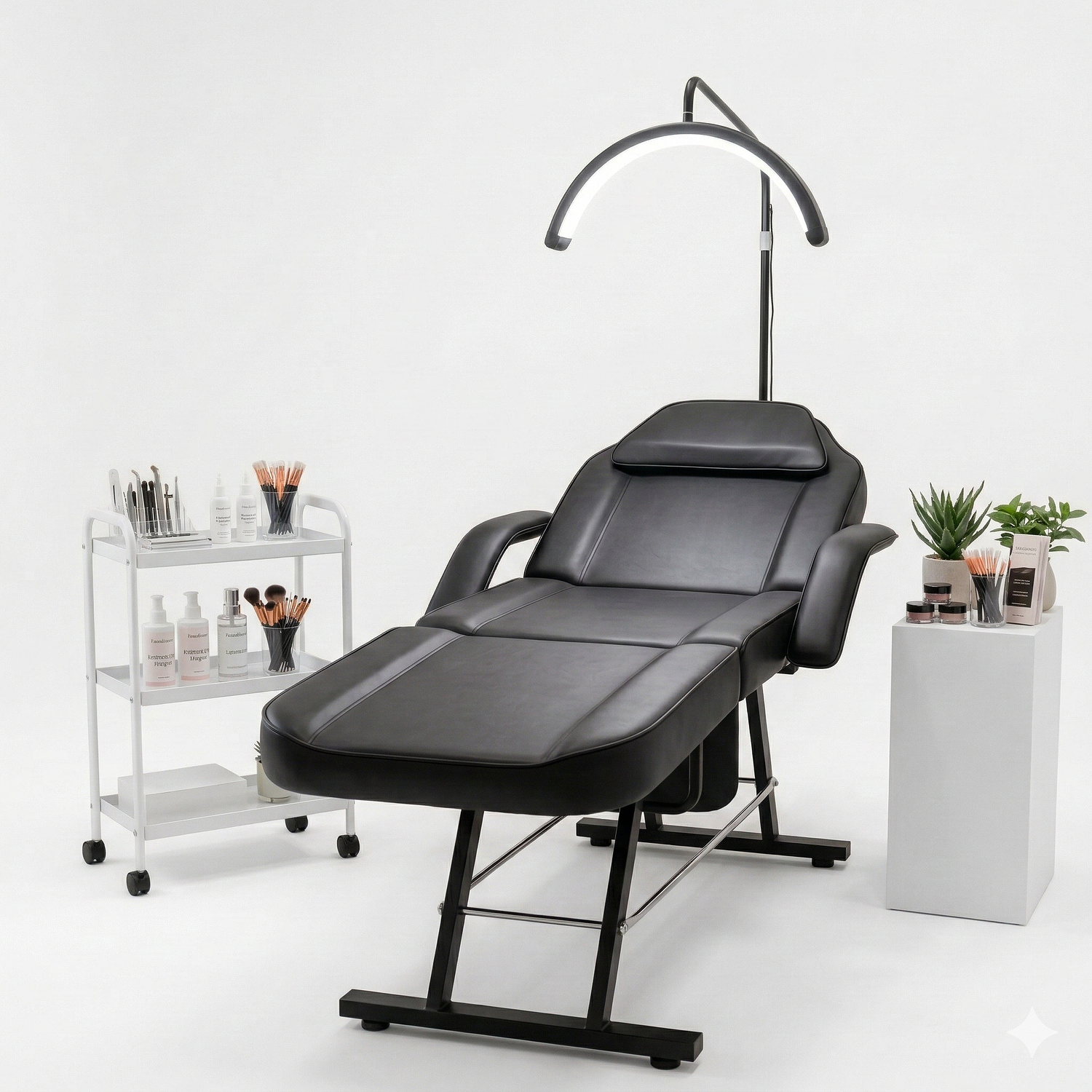 Camilla Estética Profesional Reclinable Negra para Pestañas, Cejas y Cosmetología | Oníx Negra | Dhani 4