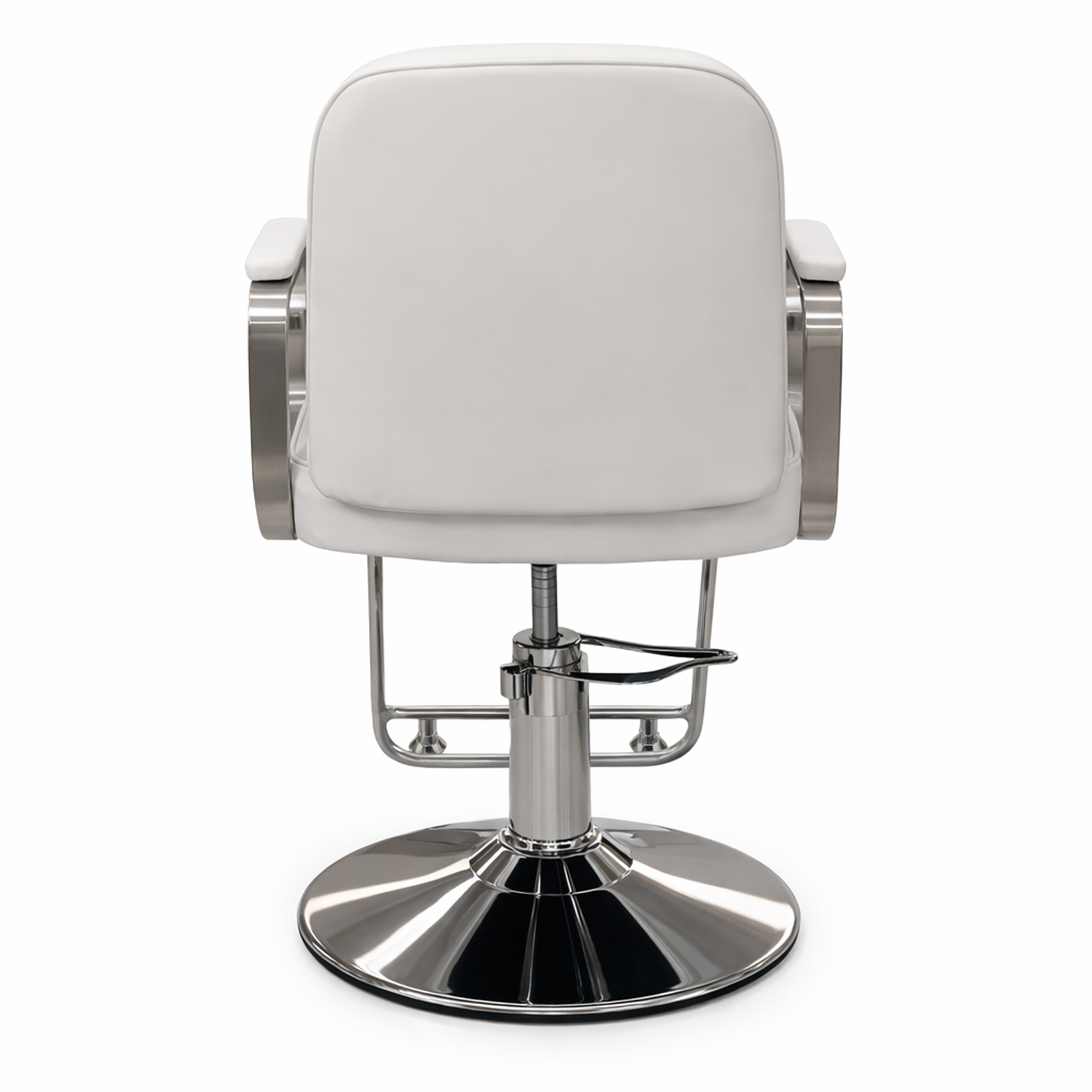 Silla de Peluquería Profesional Hidráulica Blanca, Negra o Gris con Base Cromada y Apoyapiés 3