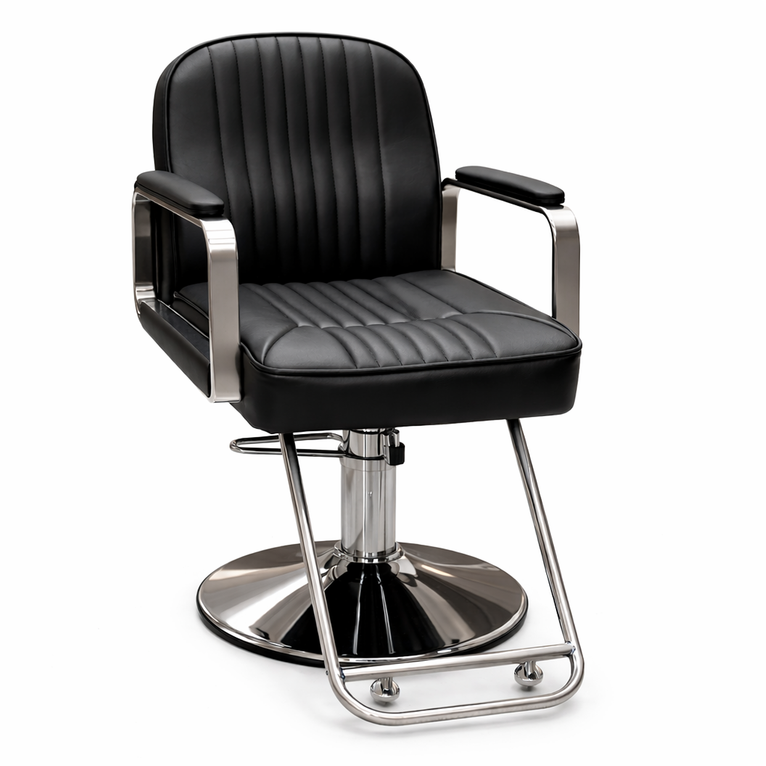 Silla de Peluquería Profesional Hidráulica Blanca, Negra o Gris con Base Cromada y Apoyapiés 7