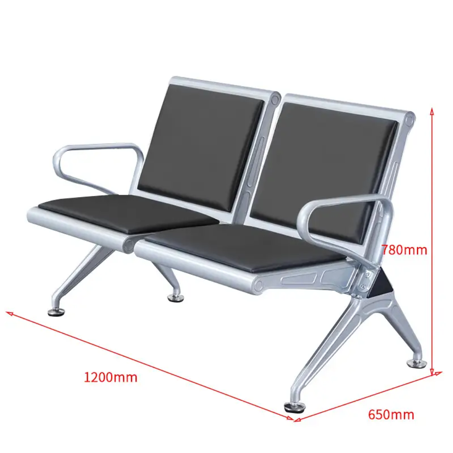 Banca de Espera Moderna 2 Puestos para Clínica, Hospital y Oficina Nova Duo  4