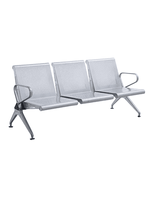 Banca de Espera Metálica 3 Puestos para Clínica, Oficina y Recepción Nova Metal