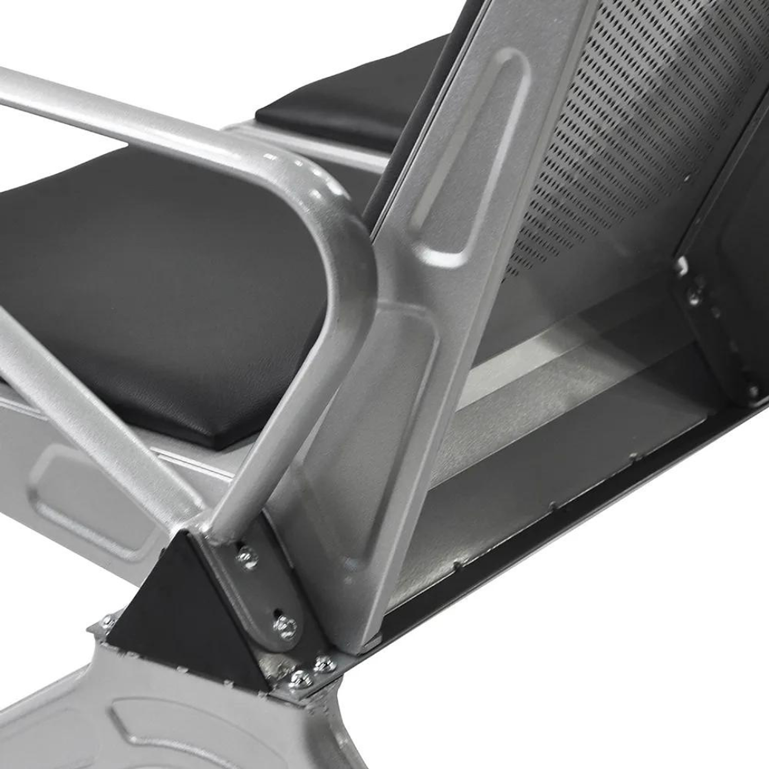 Banca de Espera de 3 Plazas con Asiento Acolchado y Estructura Metálica 4