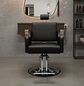 Sillón de Barbero Reclinable Negro con Base Cromada y Soporte de Cabeza Titan Black Pro - Miniatura 1