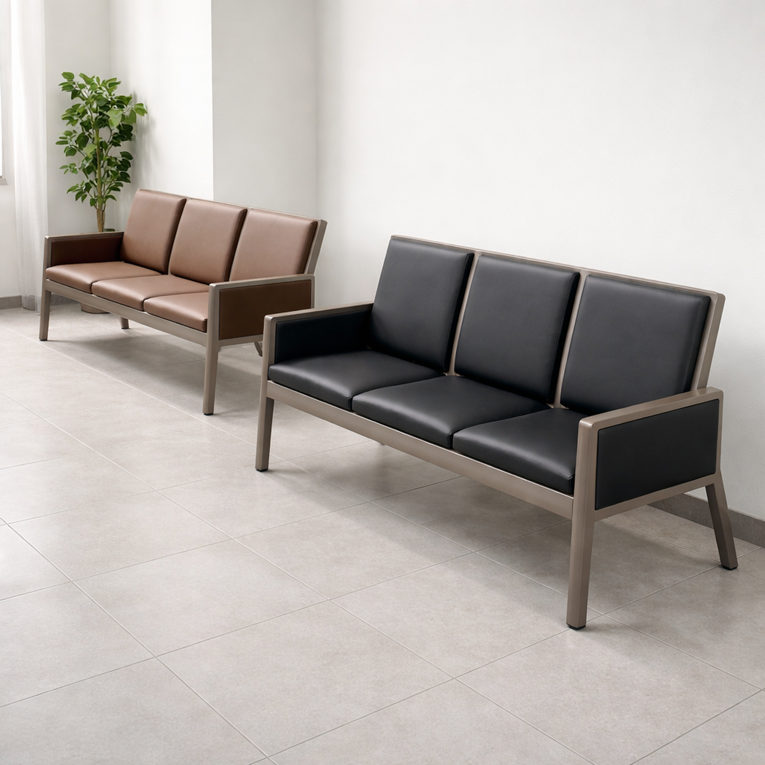 Banca de Espera 3 Puestos para Clínica, Hospital y Oficina | Asientos Acolchados de Alta Resistencia 7