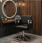 Sillón de Barbería Profesional Negro Hidráulico con Base Cromada y Reposapiés - Miniatura 3