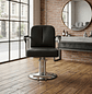 Sillón de Barbería Profesional Negro con Base Hidráulica Cromada y Reposapiés - Miniatura 4