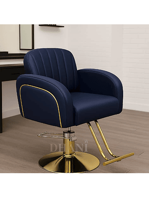 Sillón de Barbería Hidráulico para Barbería y Peluquería Imperial Gold Blue