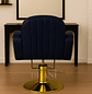 Sillón de Barbería Hidráulico para Barbería y Peluquería Imperial Gold Blue - Miniatura 3