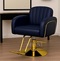 Sillón de Barbería Hidráulico para Barbería y Peluquería Imperial Gold Blue - Miniatura 4