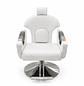 Sillón de Barbería Profesional Blanco con Base Hidráulica y Apoyapiés - Miniatura 2