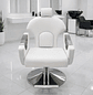 Sillón de Barbería Profesional Blanco con Base Hidráulica y Apoyapiés - Miniatura 3